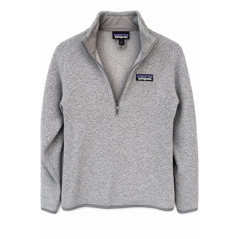 Patagonia Better Sweater 1/4 Zip Womens Small Gray Fleece Logo Outdoor‎